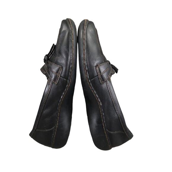 Clarks Shoes Womens 7.5 Loafer Slip On Ashland Leather Black Classic Career Flat - Picture 9 of 14